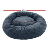 Large Cat/Dog Soft Plush Bed Dark Grey - 90cm