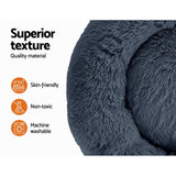 Large Cat/Dog Soft Plush Bed Dark Grey - 90cm