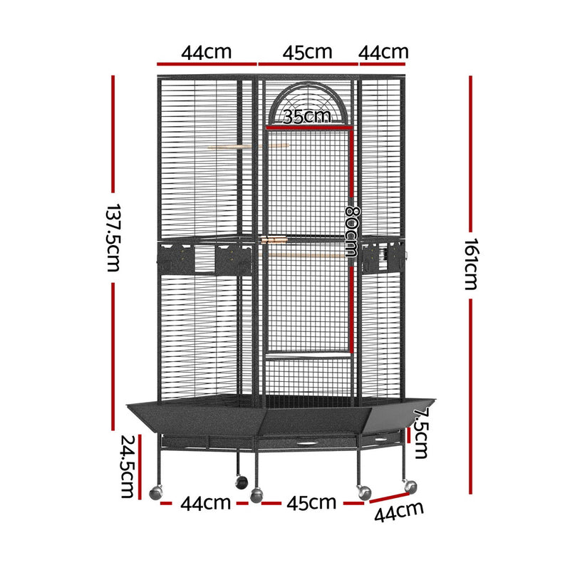 Large Bird Cage Jumbo with Wheels Corner
