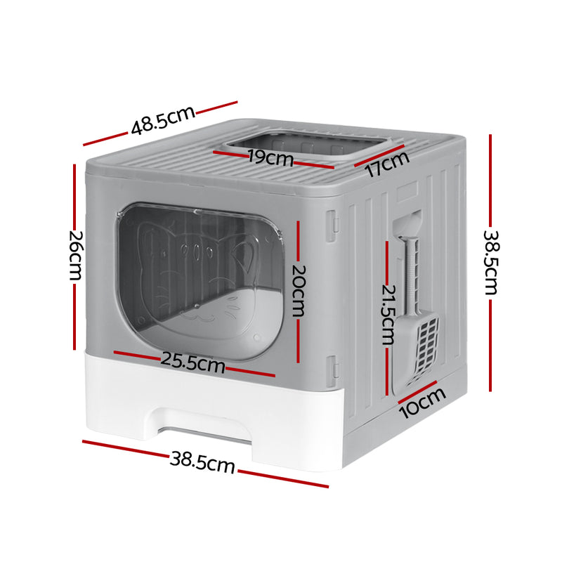 i.Pet Cat Litter Box Large Tray Grey