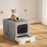 i.Pet Cat Litter Box Large Tray Grey