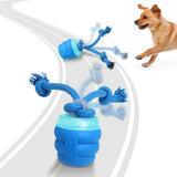 Interactive Squeaky Dog Toy with Motion Activated Rolling Ball BLUE