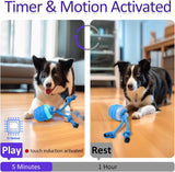 Interactive Squeaky Dog Toy with Motion Activated Rolling Ball BLUE