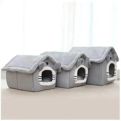 Soft Indoor Doghouse & Bed Grey