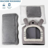 Soft Indoor Doghouse & Bed Grey