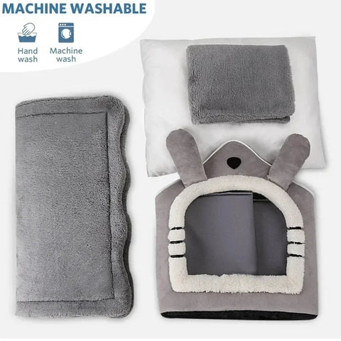 Soft Indoor Doghouse & Bed Grey