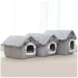 Soft Indoor Dog House & Bed, Washable Grey