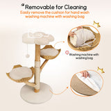 Cat Tree Scratcher Plush Sisal Willow Wood w Basket Cushion