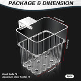 2pc Aquarium Plant Holder Clear Hanging Aquatic Planters with Hooks