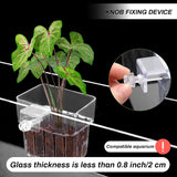 2pc Aquarium Plant Holder Clear Hanging Aquatic Planters with Hooks