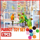 17PCS Bird Cage Toy Set