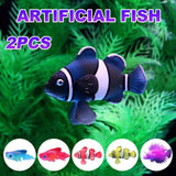 2PCS Artificial Betta Fish Aquarium Decorations Floating Moving Fish