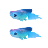 2PCS Artificial Fish Aquarium Decorations Silicone Floating Moving Fish