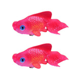 2PCS Artificial Fish Aquarium Decorations Silicone Floating Moving Fish