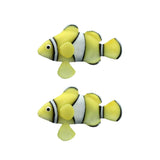 2PCS Artificial Fish Aquarium Decorations Silicone Floating Moving Fish