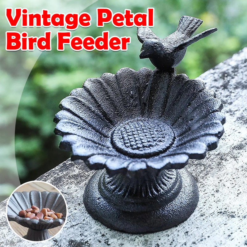 Retro Petal Shaped Bird Feeder - Outdoor Garden Decoration