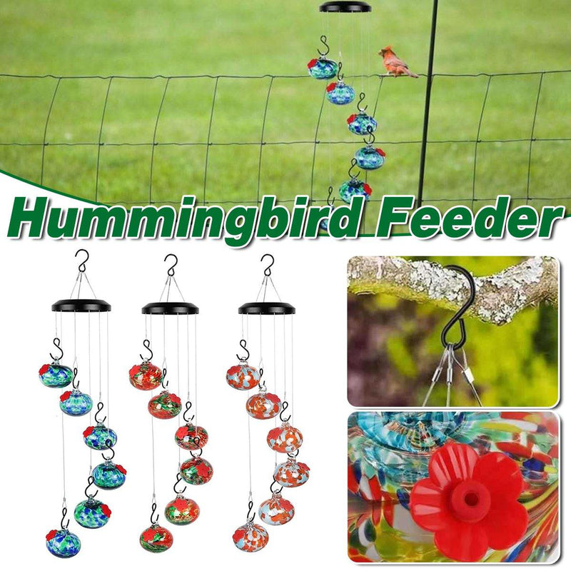 Hanging Hummingbird Nectar Dispenser for Attracting Birds - Red Blue