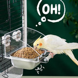 Stainless Steel Hanging Dish for Pet Birds M