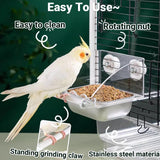 Stainless Steel Hanging Dish for Pet Birds M