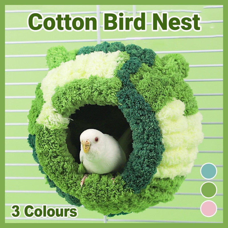 Hanging Warm Cotton Nest for Parrots - Green