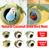 Bird Nest Coconut Shell Hanging Bed White-Green-Screw Model
