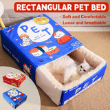 Rectangular Cookie Box Bed for Pets - Blue L