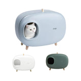 Cat Litter Box Semi-closed Green
