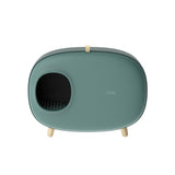 Cat Litter Box Semi-closed Green