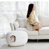 Cat Litter Box Semi-closed White