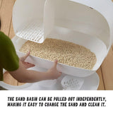 Cat Litter Box Semi-closed White