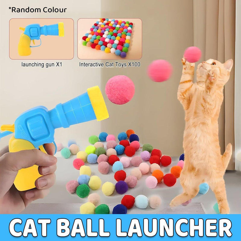 Cat Ball Launcher with 100pcs Colourful Stretch Plus