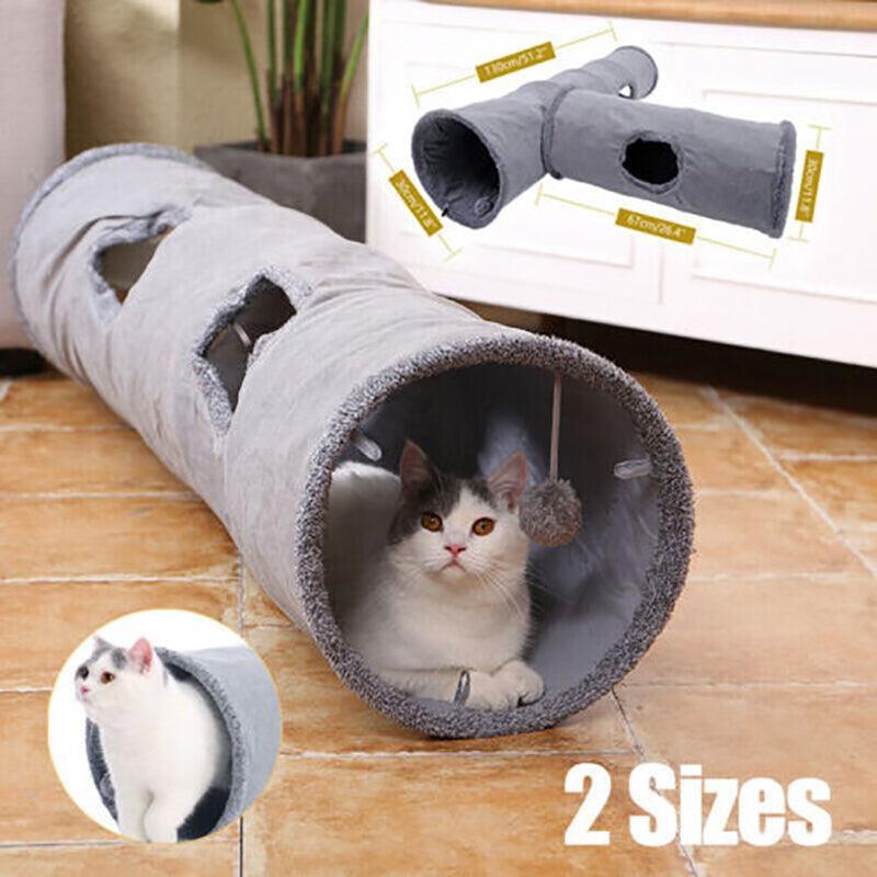 Play Hide Tube With Ball For Large Cat Dogs Rabbit