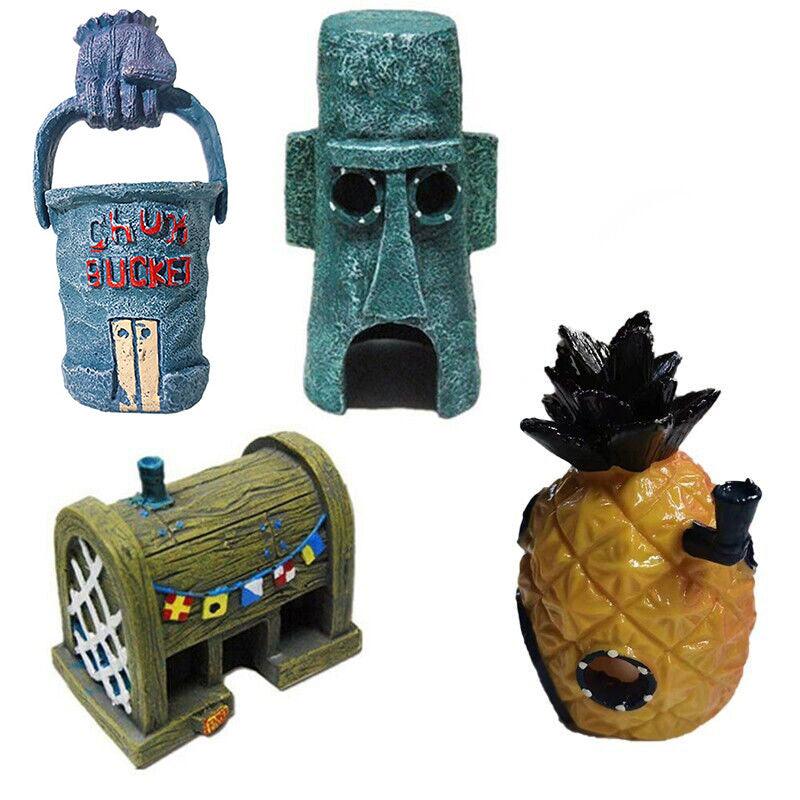 For Alien Spongebob Pineapple House Hole Aquarium Ornament - Crab Pot