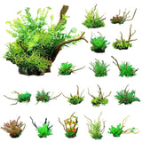 Aquarium Artificial Wood and Plants Decoration - Green