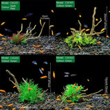 Aquarium Artificial Wood and Plants Fish Decoration - Green