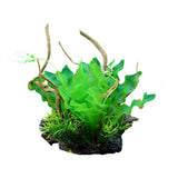 Aquarium Artificial Wood and Plants Fish Decoration - Green