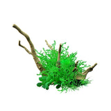 Aquarium Artificial Wood and Plants Fish Decoration - Green