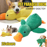 Plush Cartoon Duck Dog Interactive Squeaky Pet Toy Yellow