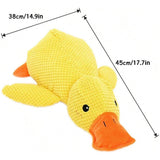 Plush Cartoon Duck Dog Interactive Squeaky Pet Toy Yellow