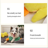 Plush Cartoon Duck Dog Interactive Squeaky Pet Toy Yellow
