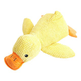 Plush Cartoon Duck Dog Interactive Squeaky Pet Toy Yellow
