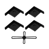5pcs Plastic Fish Tank Base Bracket Corner Guard for Aquarium Tanks Black-L