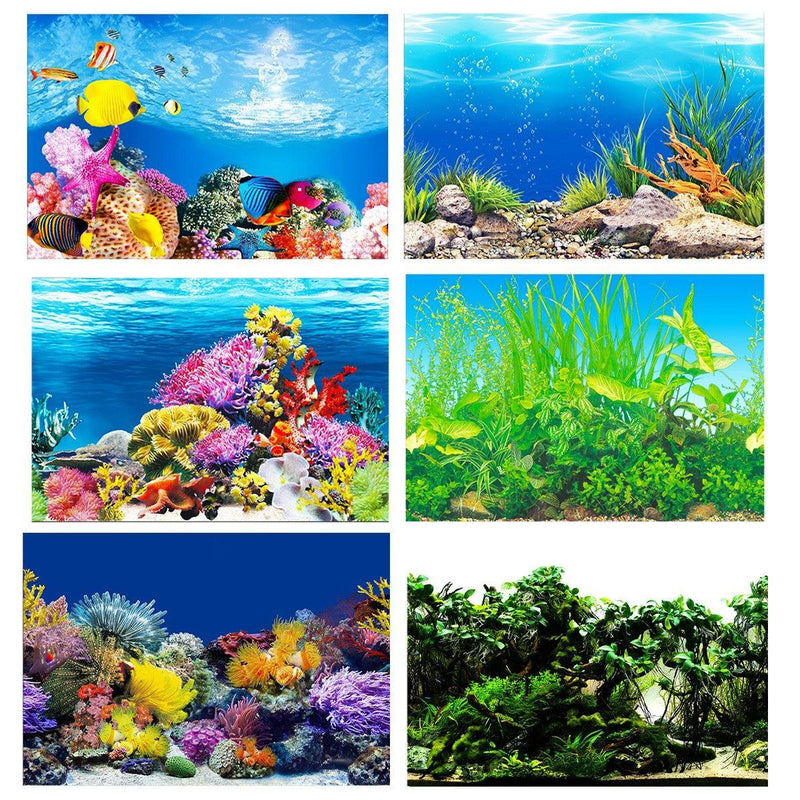 Aquarium Background Fish Tank Wallpaper Double Sided J-40cmx62cm
