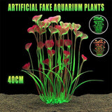 Artificial Aquarium Water Plants - Pink - 40cm