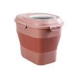 Large Capacity Pet Food Storage Box Foldable Design with Seal Lid Pink