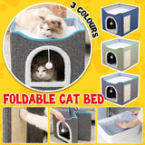 Foldable Pet Cat Calming Bed Navy