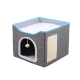Foldable Pet Cat Calming Bed Navy