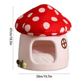 Winter Mushroom Cat House Cozy Sleeping Pet