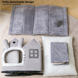 Removable Washable Pet House - Grey - Large
