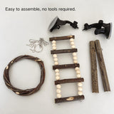 Wooden Parrot Stand Climbing Ladder Swing Toy